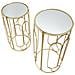 Set Di Tavolini Vkh555-oro-metallo-36,5x36,5x70 Cm - Foto miniatura 6