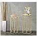 Set Di Tavolini Vkh555-oro-metallo-36,5x36,5x70 Cm - Foto miniatura 7