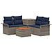 Set di divani 6 pz 4-Numero di posti Grigio e Blu Navy - Foto miniatura 1