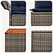 Set di divani 6 pz 4-Numero di posti Grigio e Blu Navy - Foto miniatura 8