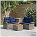 Set di divani 6 pz 4-Numero di posti Grigio e Blu Navy - Foto miniatura 10