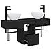 Set di mobili per il bagno 3 pz Nero Legno ingegnerizzato - Foto miniatura 4