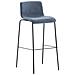 2 Sgabelli Alti HOOVER in Tessuto - Set 2 Sgabelli Bar Design H76 cm I Sedie Sgabello Ergonomiche con Schienale Blu Nero - Foto miniatura 2