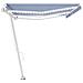 Tenda da Sole Retrattile Manuale con LED 600x300cm Blu e Bianco - Foto miniatura 4