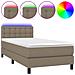 Letto A Molle Con Materasso E Led Tortora 90x200 Cm In Tessuto - Foto miniatura 2