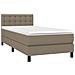 Letto A Molle Con Materasso E Led Tortora 90x200 Cm In Tessuto - Foto miniatura 3