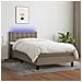 Letto A Molle Con Materasso E Led Tortora 90x200 Cm In Tessuto - Foto miniatura 1
