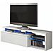 Mobile Porta Tv Pittsburgh, Credenza Per Televisione Da Soggiorno Con 1 Anta, Supporto Tv Con Luce Led, Buffet Da Salotto, 150x41h50 Cm, Bianco Lucido - Foto miniatura 4