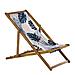 Set Di 2 Sedie A Sdraio Legno Acacia Chiaro Motivo Foglie Tropicali Blu Anzio - Foto miniatura 6