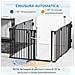 Cancelletto Di Sicurezza Pieghevole 8 Sezioni, Cancellino Barriera Per Cani In Acciaio, Sistema Di Blocco E Chiusura Automatica, Nero - Foto miniatura 5