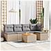 Set Divano da Giardino 6 pz con Cuscini Beige Misto Polyrattan - Foto miniatura 5