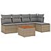 Set Divano da Giardino 6 pz con Cuscini Beige Misto Polyrattan - Foto miniatura 1