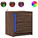 Comodino Con Luci Led Rovere Marrone In Legno Multistrato - Foto miniatura 2