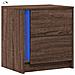 Comodino Con Luci Led Rovere Marrone In Legno Multistrato - Foto miniatura 3