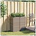 Fioriere Da Giardino 2 Pz Grigie 40x40x80 Cm In Polyrattan - Foto miniatura 3