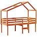 Letto A Soppalco Con Tetto Marrone Cera 90x200 Cm Legno Di Pino - Foto miniatura 3