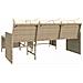 Divano Da Giardino Con Tavolo E Cuscini A L Beige In Polyrattan - Foto miniatura 6