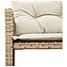 Divano Da Giardino Con Tavolo E Cuscini A L Beige In Polyrattan - Foto miniatura 7