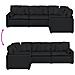 Divano Modulare con Cuscini in Tessuto Nero - Foto miniatura 9