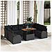 Set Divano Giardino da 10 Pezzi con Cuscini Nero Polyrattan, Divano Giardino 2 Posti con Stoccaggio e Cuscini Nero Polyrattan - Foto miniatura 2