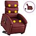 Poltrona Alzapersona Reclinabile Rosso Vino in Similpelle - Foto miniatura 1