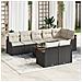 Set divani giardino  9 pezzi con cuscini Nero Polyrattan Acacia, Divano giardino  2 posti con cuscini Nero Polyrattan - Foto miniatura 2