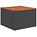 Set divani giardino  9 pezzi con cuscini Nero Polyrattan Acacia, Divano giardino  2 posti con cuscini Nero Polyrattan - Foto miniatura 7