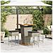Set Bar da Giardino 5 pz con Cuscini in Polyrattan Grigio - Foto miniatura 3
