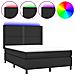 Giroletto a Molle con Materasso e LED Nero 140x200cm Similpelle - Foto miniatura 1