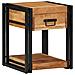 Comodino 40x40x50 cm in Legno Massello di Acacia - Foto miniatura 3
