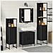 Set di Mobili per Bagno in 4 Pezzi Rovere Nero Legno Ingegnerizzato - Foto miniatura 2