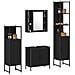 Set di Mobili per Bagno in 4 Pezzi Rovere Nero Legno Ingegnerizzato - Foto miniatura 3