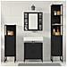 Set di Mobili per Bagno in 4 Pezzi Rovere Nero Legno Ingegnerizzato - Foto miniatura 4