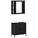 Set di Mobili per Bagno in 4 Pezzi Rovere Nero Legno Ingegnerizzato - Foto miniatura 6