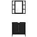 Set di Mobili per Bagno in 4 Pezzi Rovere Nero Legno Ingegnerizzato - Foto miniatura 9
