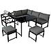 Set Di Sedie A Sdraio Da Giardino, Dinette In Alluminio, Con Funzione Reclinabile, Incl. Morbido Cuscino Di Seduta E Schienale, Grigio - Foto miniatura 3