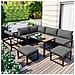 Set Di Sedie A Sdraio Da Giardino, Dinette In Alluminio, Con Funzione Reclinabile, Incl. Morbido Cuscino Di Seduta E Schienale, Grigio - Foto miniatura 1