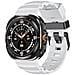 Cinturino In Silicone Compatibile Con Samsung Galaxy Watch Ultra 47mm, Design Sportivo Con Fibbia Nera Resistente White - Foto miniatura 2