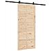 Porta scorrevole Marrone 100 x 208 cm Legno di pino massello - Foto miniatura 6
