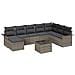Set Divano da Giardino con cuscino 9 pcs Nero Poly Rattan - Foto miniatura 1
