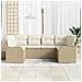 Set Divano da Giardino 6 pcs Beige e bianco Poly Rattan - Foto miniatura 3