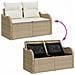 Set Divano da Giardino 6 pcs Beige e bianco Poly Rattan - Foto miniatura 9