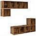 Set mobile TV 4 pcs Legno vecchio 37 x 37 x 142.5 cm - Foto miniatura 1