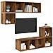 Set mobile TV 4 pcs Legno vecchio 37 x 37 x 142.5 cm - Foto miniatura 3