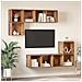 Set mobile TV 4 pcs Legno vecchio 37 x 37 x 142.5 cm - Foto miniatura 4