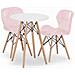 Set da pranzo Valora | Tavolo rotondo bianco KOVA da 60 cm + 2 sedie rosa WAKO - Foto miniatura 1