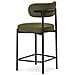 Set Di 2 Sgabelli Da Bar Moderni Iris In Velluto A Coste Color Kaki, 65 Cm - Foto miniatura 2