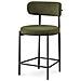Set Di 2 Sgabelli Da Bar Moderni Iris In Velluto A Coste Color Kaki, 65 Cm - Foto miniatura 4