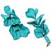 Orecchini a Forma di Petalo in Blu - Foto miniatura 3