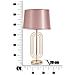 Lampada Da Tavolo Krista Piccola In Ferro Dorato Con Paralume In Tessuto Rosa - Foto miniatura 6
